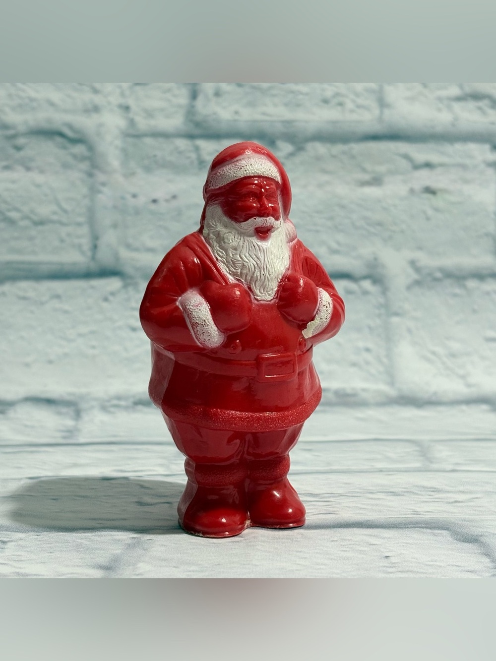 Vintage 1940’s-1950’s Irwin red molder plastic Santa Claus candy container